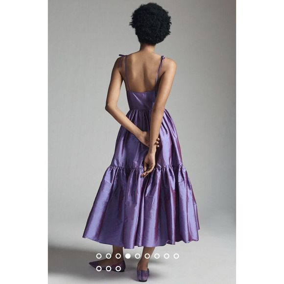 New Anthropologie Bloni Tiered Shine Dress Size Xxs - Picture 3 of 10